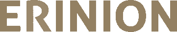 Logo der ERINION Beteiligungs- und Verwaltungs-GmbH, das den Firmennamen in goldener Schrift auf dunklem Hintergrund zeigt.